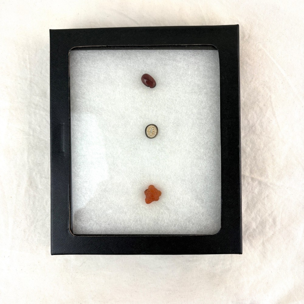 3 Ancient Bactrian Agate Carnelian Garnet Cabochon