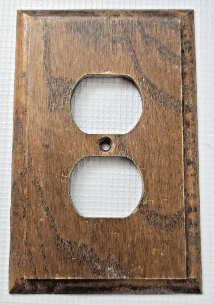 Antique Wooden Plates - Outlet Covers Rectangular Rustic Cabin 1 Switch 3 Outlet