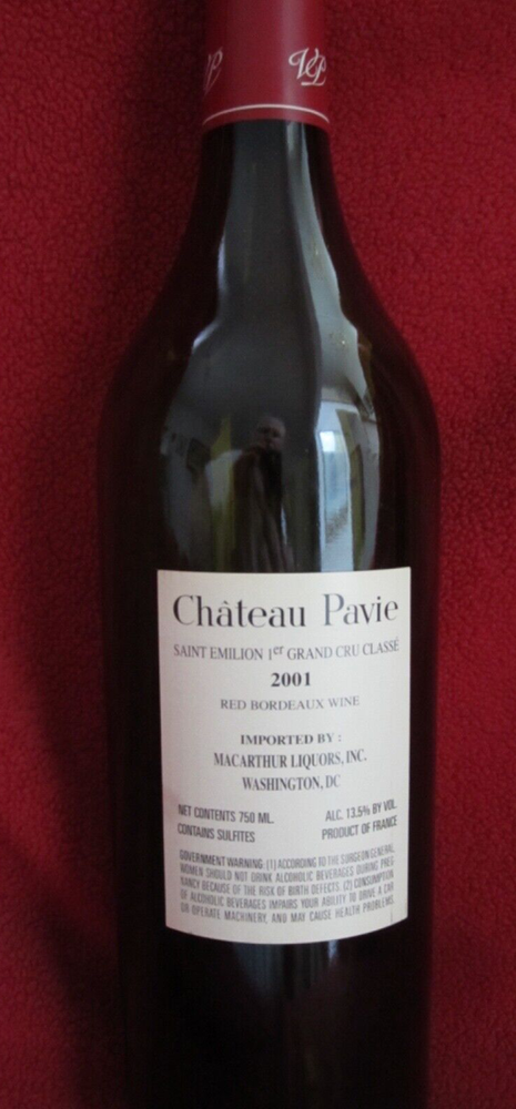 2001 Chateau Pavie Empty Wine Bottle with Cork