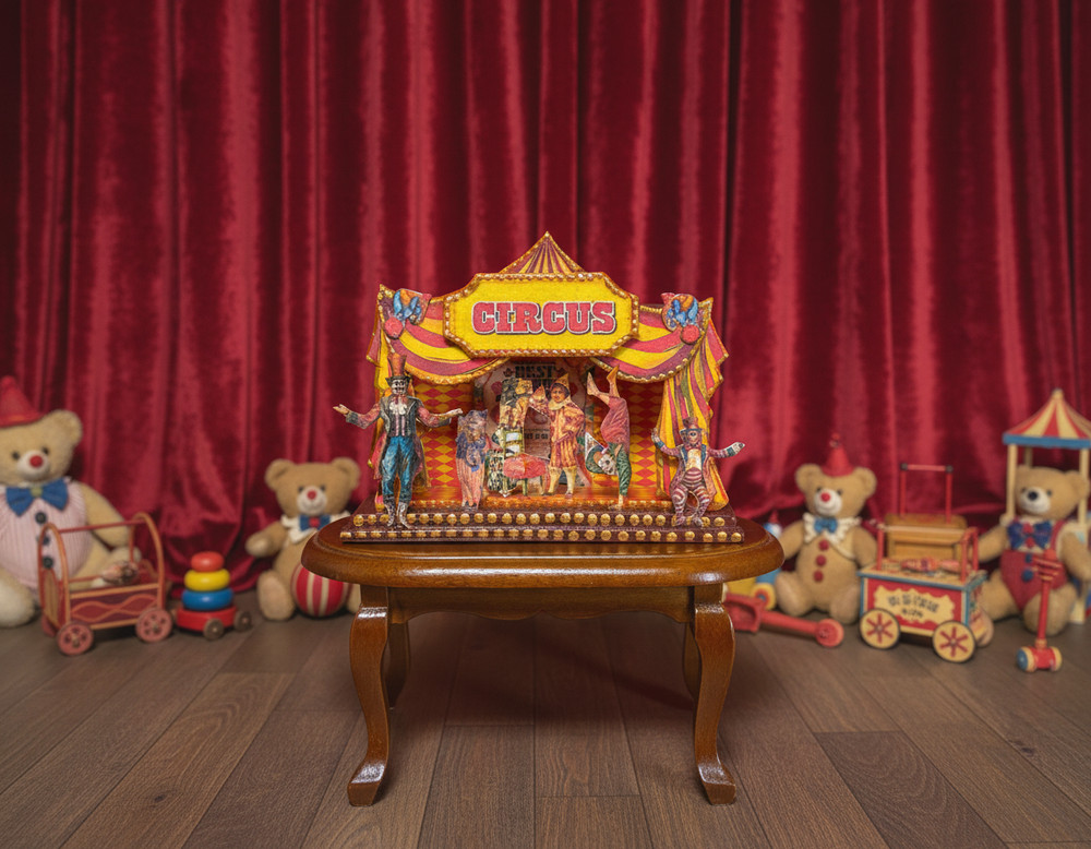 Puppet Circus. 1:12 Scale. Puppet Theater. Handmade