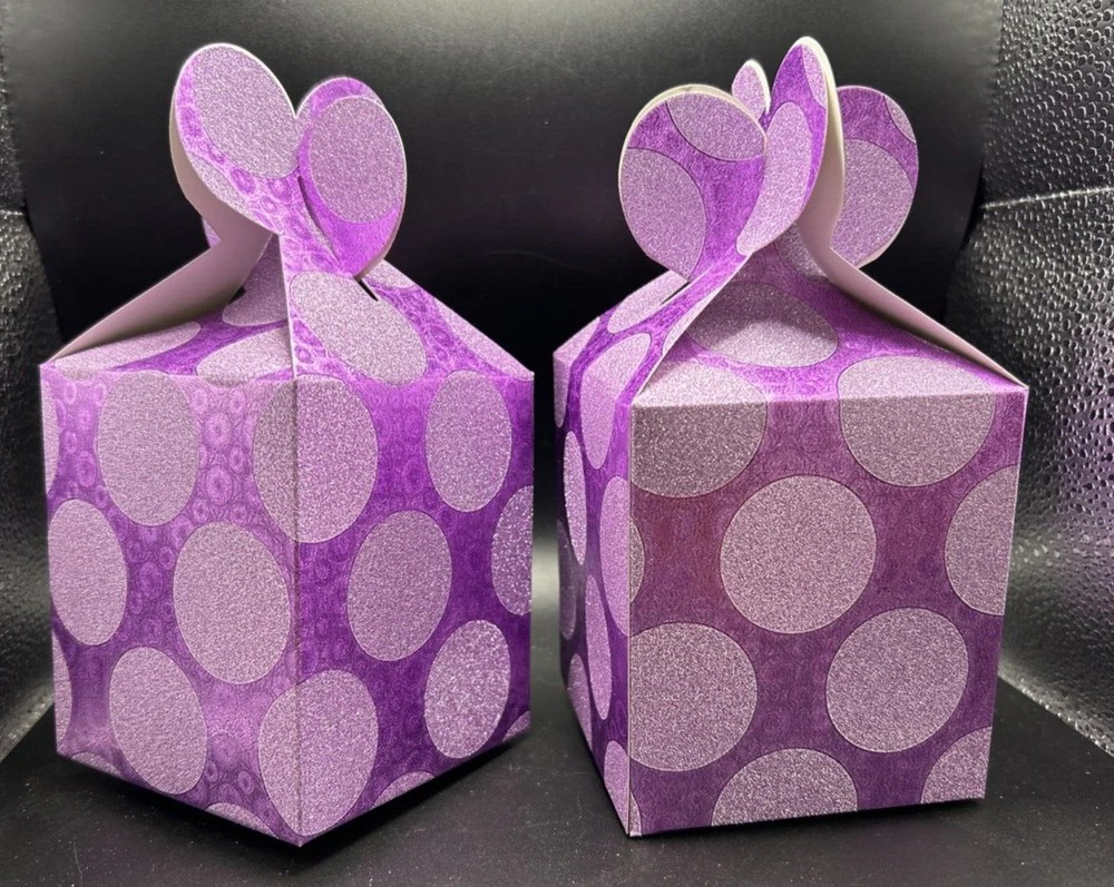 Purple  Diamond Gift Boxes 4" 2 Pcs Set