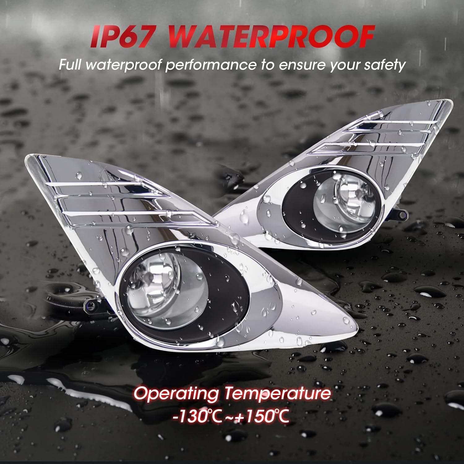 Clear Lens Fog Lights Lamps Chrome Cover Fits 2012 2013 2014 Toyota Camry Pair