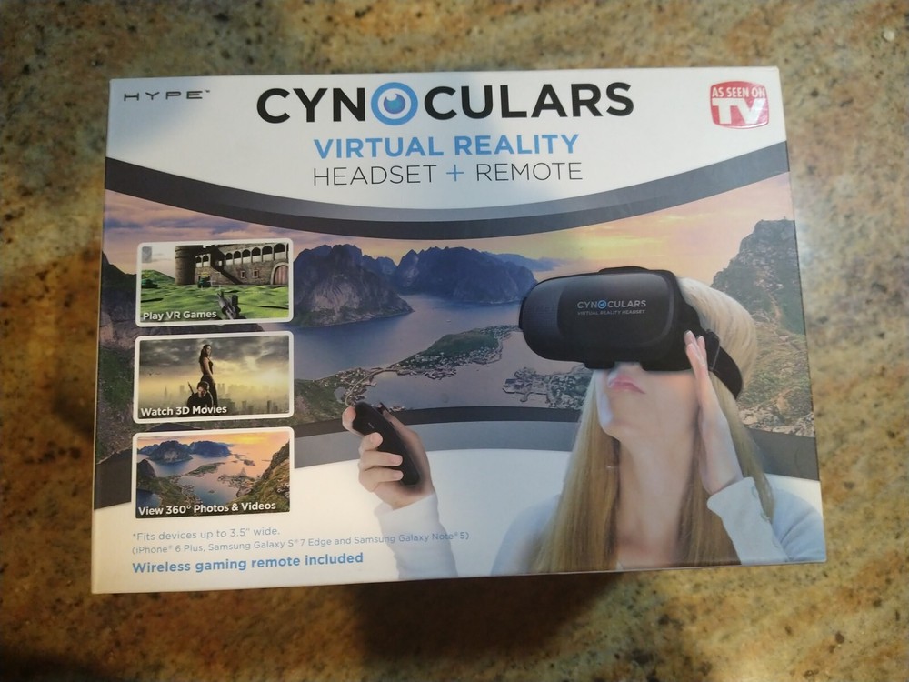 Cynoculars 3D Virtual Reality Headset Wireless Gaming Remote Compatible
