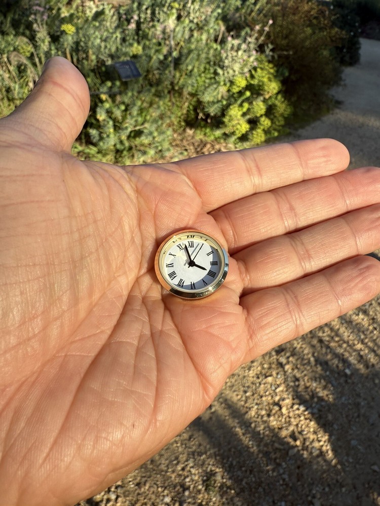 Tiny Miniature Working Quartz Clock 23mm with pre-installed new battery