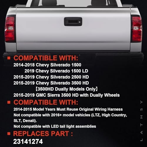 Tail Light Compatible With 2014-2019 Chevy Silverado 1500 2500 HD GMC Left