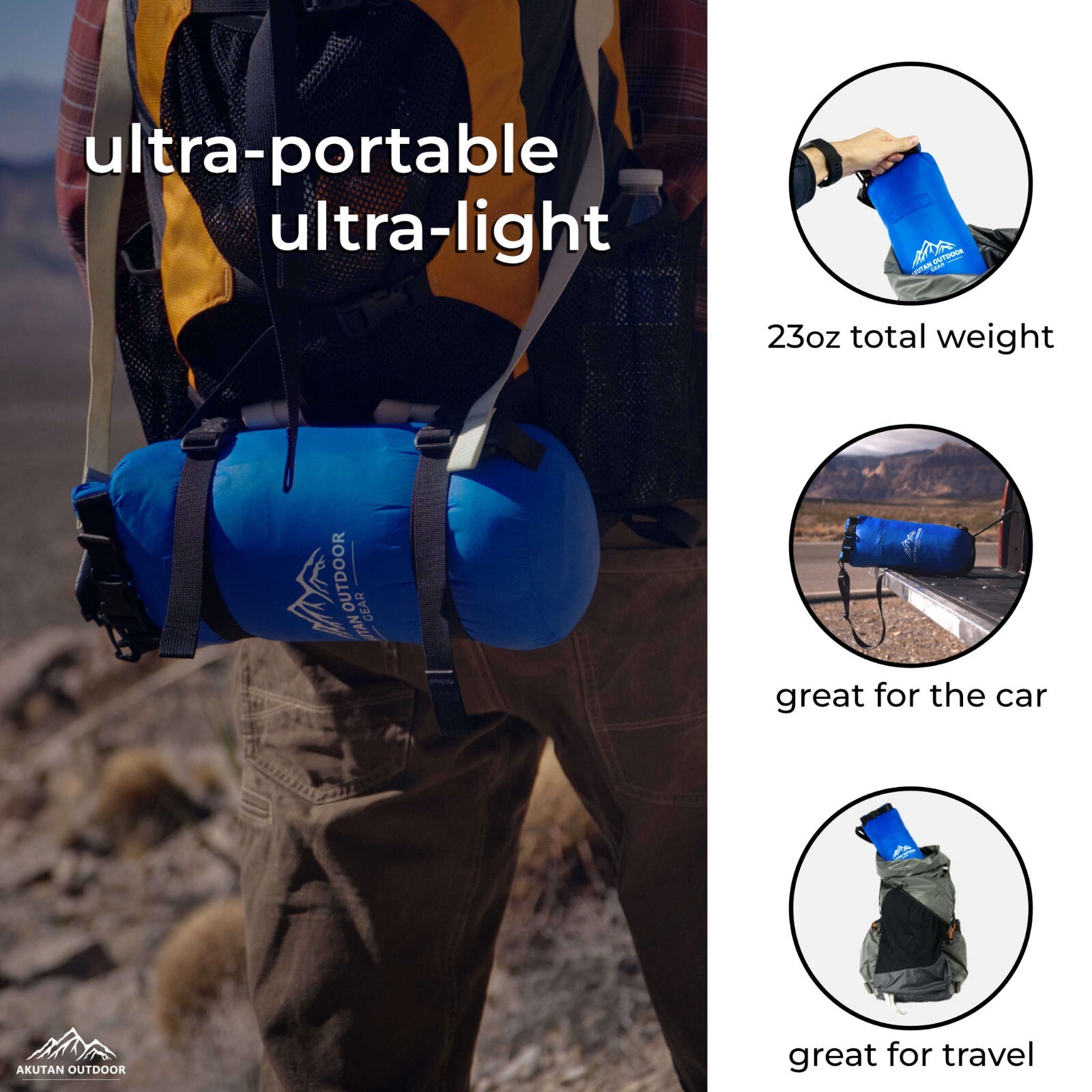 700 Fill Power Camping Blanket (300g Real Down) Windproof, Water Resistant,Large