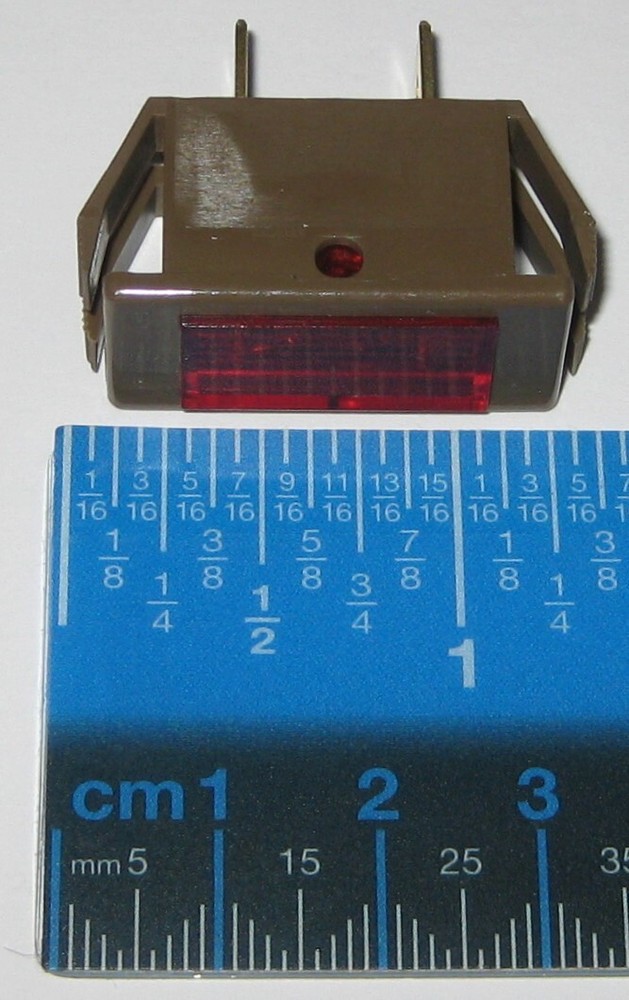 Red Rectangular Panel Mount Indicator Light - 14V - 0.25" Terminals - Chicago