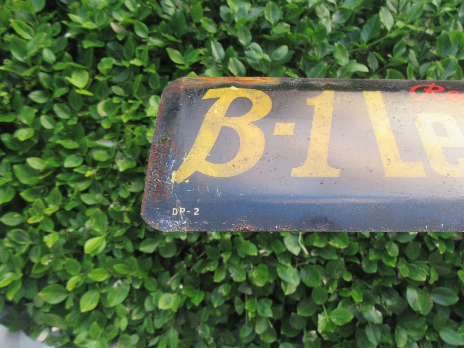 Vintage 1940's B-1 Lemon Lime Soda Tin Metal Door Push (16")