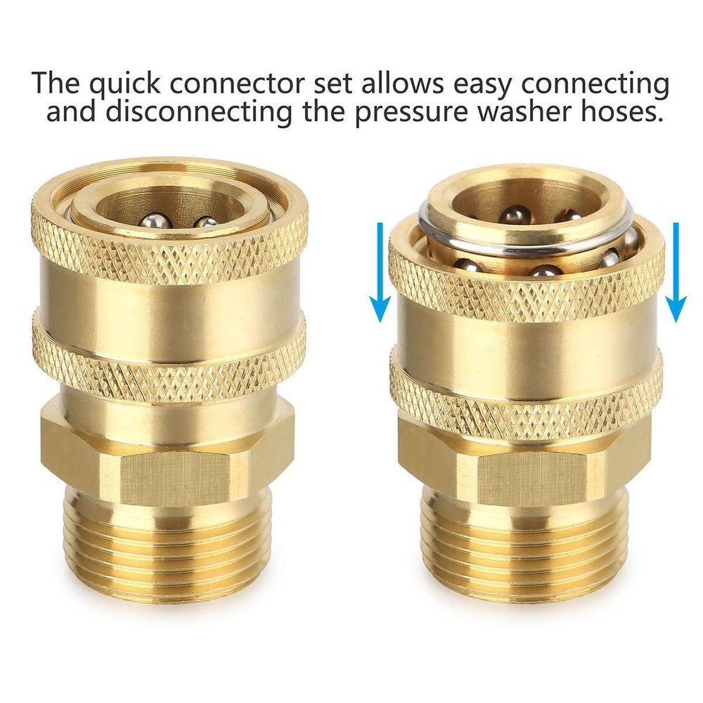 3/8" M22 Brass Pressure Washer Quick Release Connect Fitting Coupling Adapter