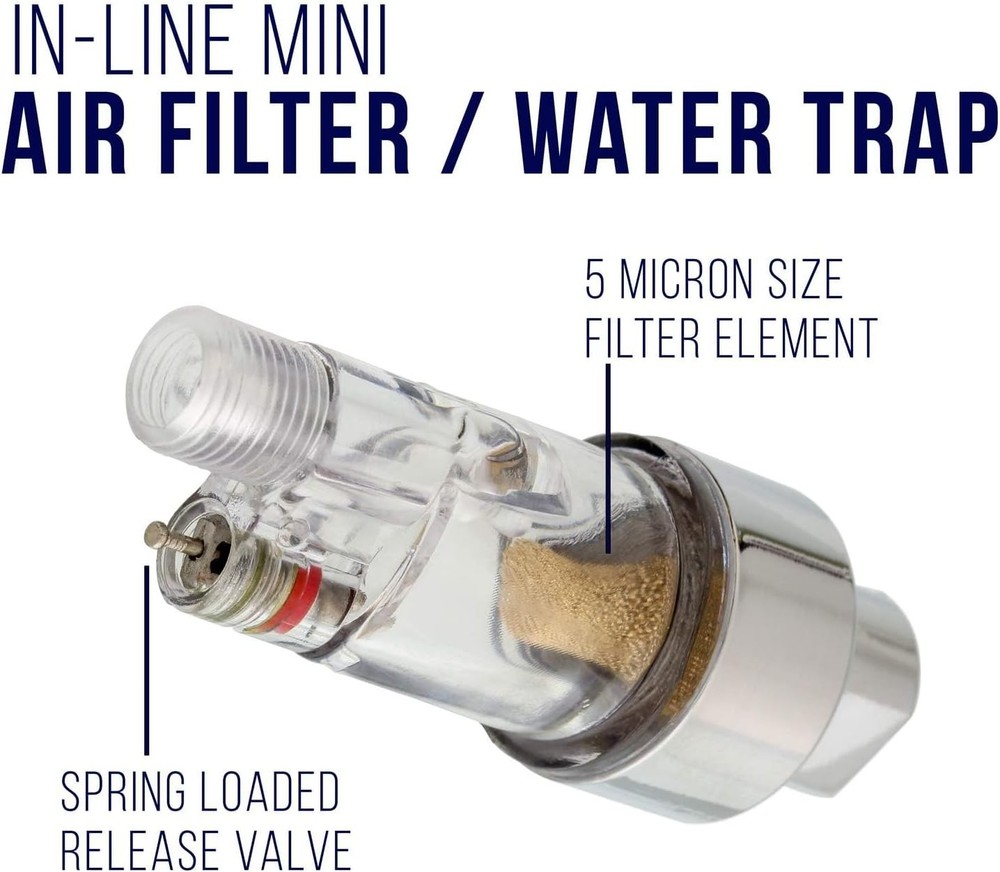 In-Line Mini Air Filter Trap for Airbrush - Lightweight and Efficient