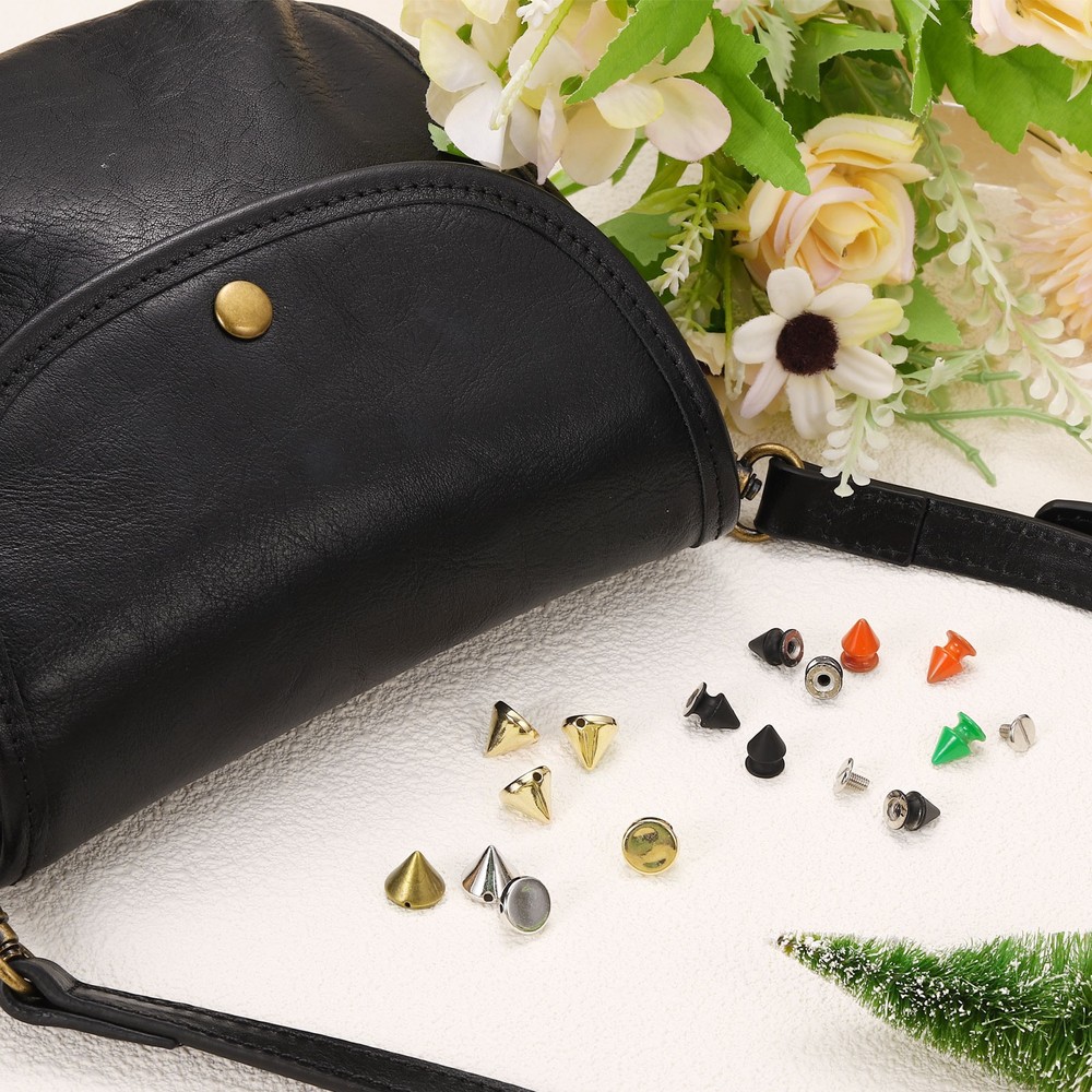 20Sets Cone Spike Stud Rivet,12mm Tree Studs and Spikes Green