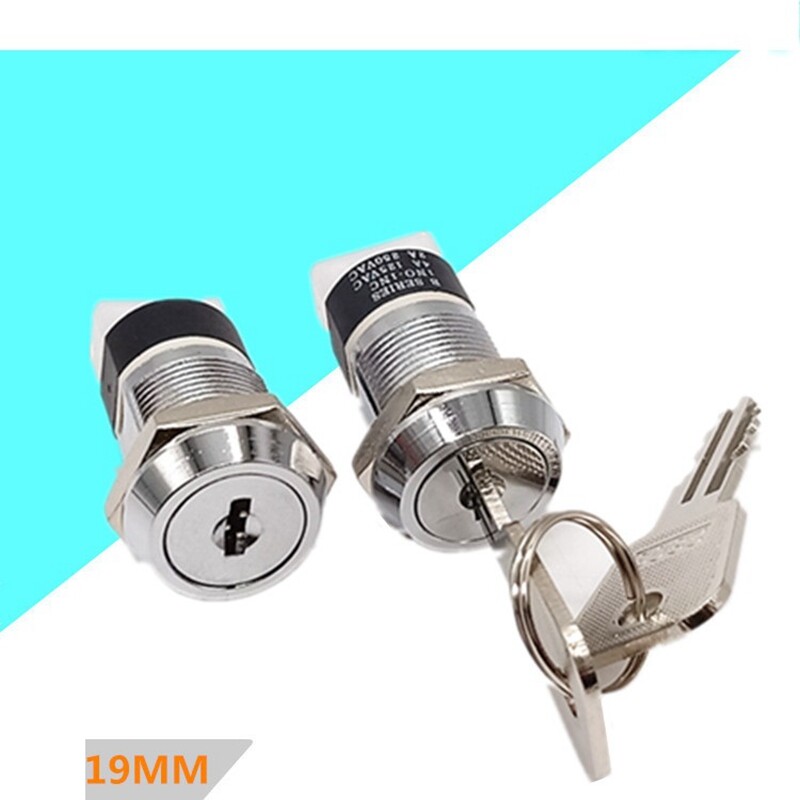 19mm Electronic Lock Power Lock Key Switch Lock Elevator Base Station Lock 4A 2A