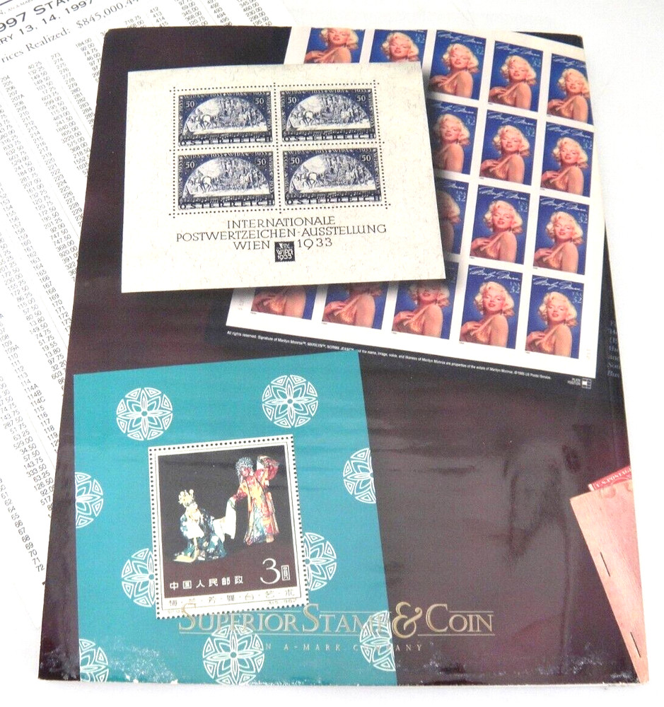 Superior 1997 Stamp Auction Catalog w Prices Realized Rare AEF Booklet Panes