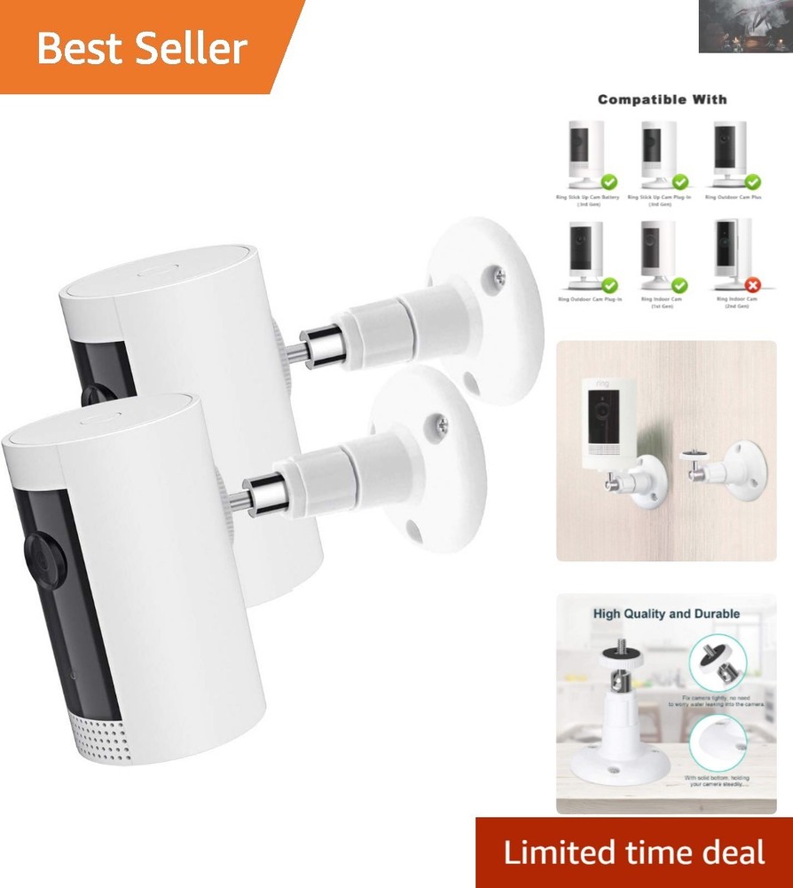 360 Degree Adjustable Wall Mount for R-ing & Other Security Cameras - 2 Pack