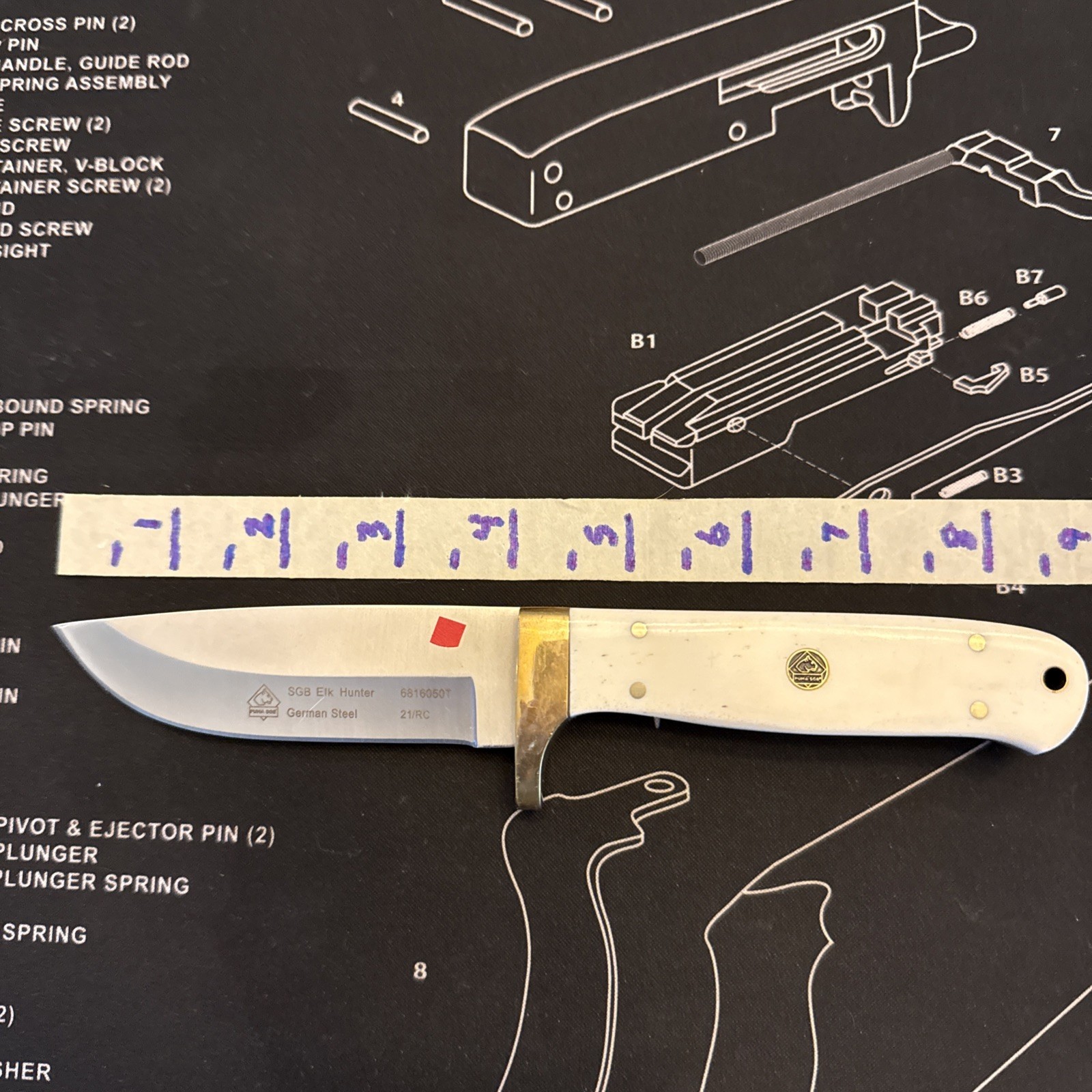 Puma SGB Elk Hunter, Smooth White Bone, German Steel, Hunting Knife, 68116050T