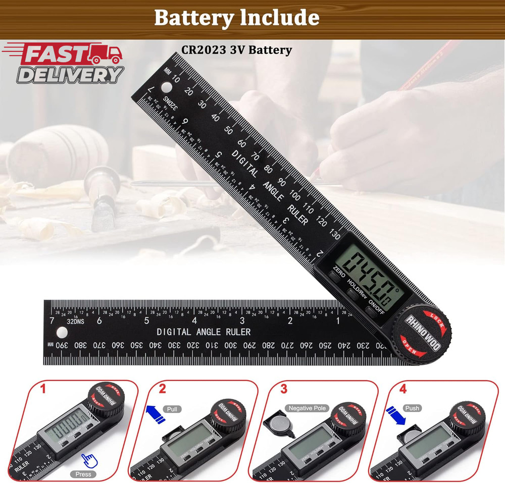 Digital Angle Finder Protractor, Angle Measuring Tool for Woodworking/Carpenter/