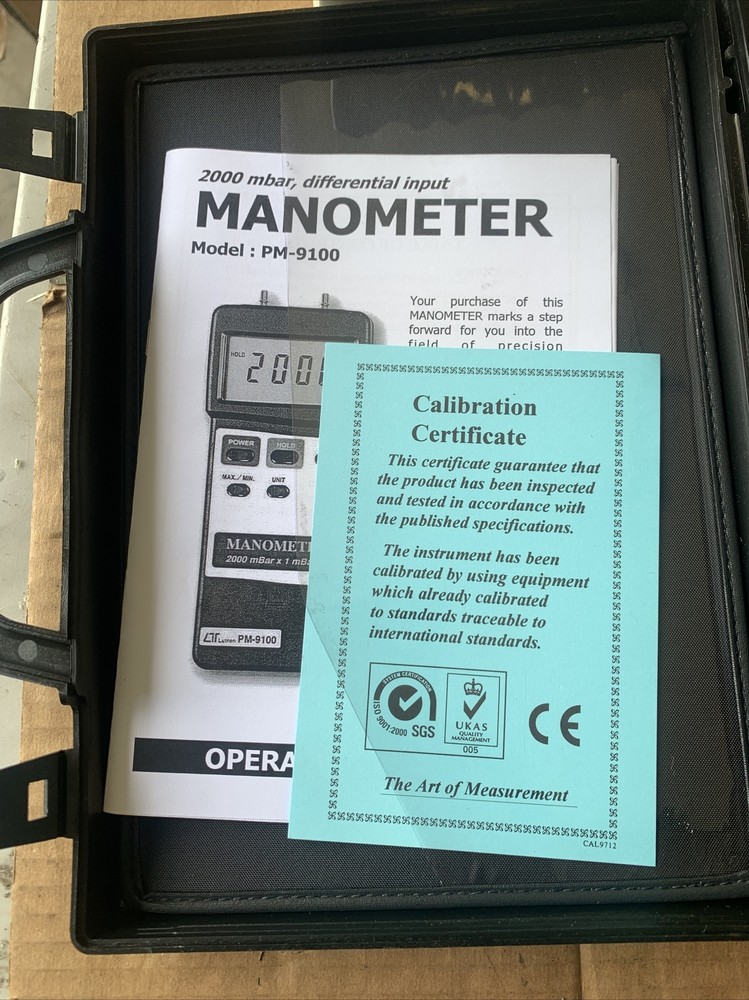 PM-9100 Heavy Duty Digital Manometer 2000 Mbar NEW