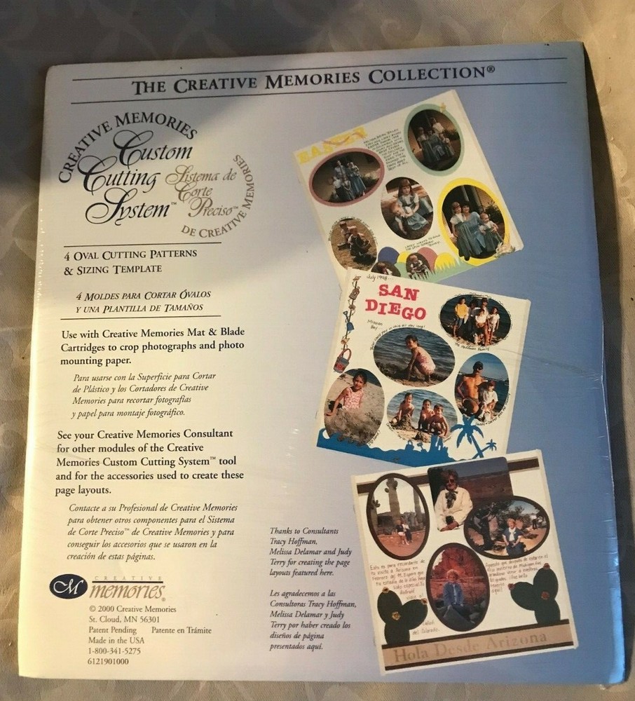 NEW ~ CREATIVE MEMORIES CUSTOM CUTTING SYSTEM ~ 4 OVAL PATTERNS & TEMPLATE