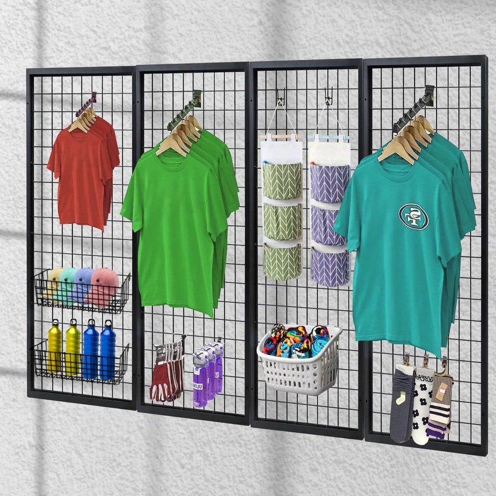 Metal Grid Wall Panels, Black Wire Grid Panel, Gridwall Display Stand, Heavy ...