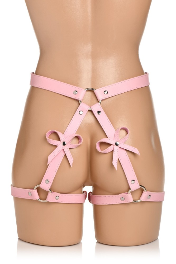 STRICT BONDAGE HARNESS WITH BOWS-PINK ...