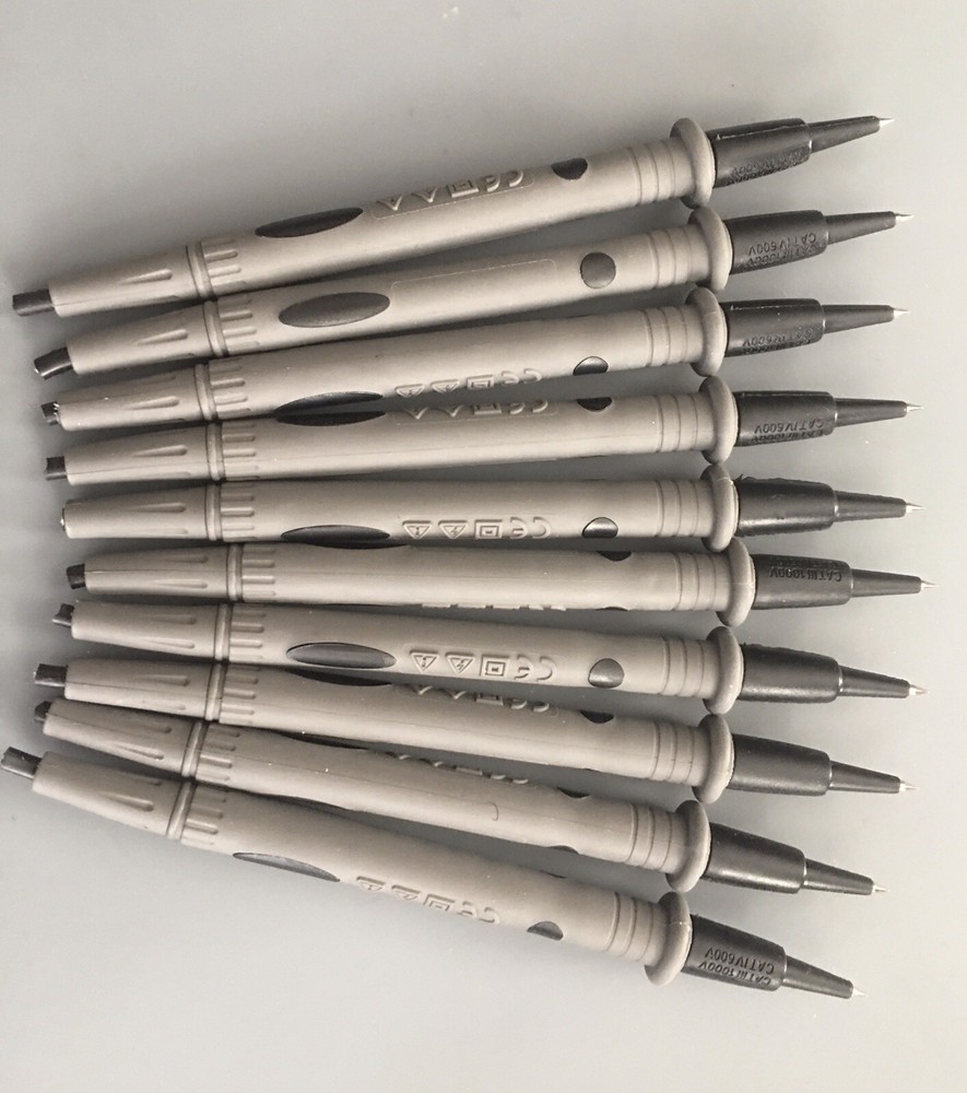 (Qty-10) DVM Probe Tips / Ends, 1000-V Rated, Replacement Probe Ends