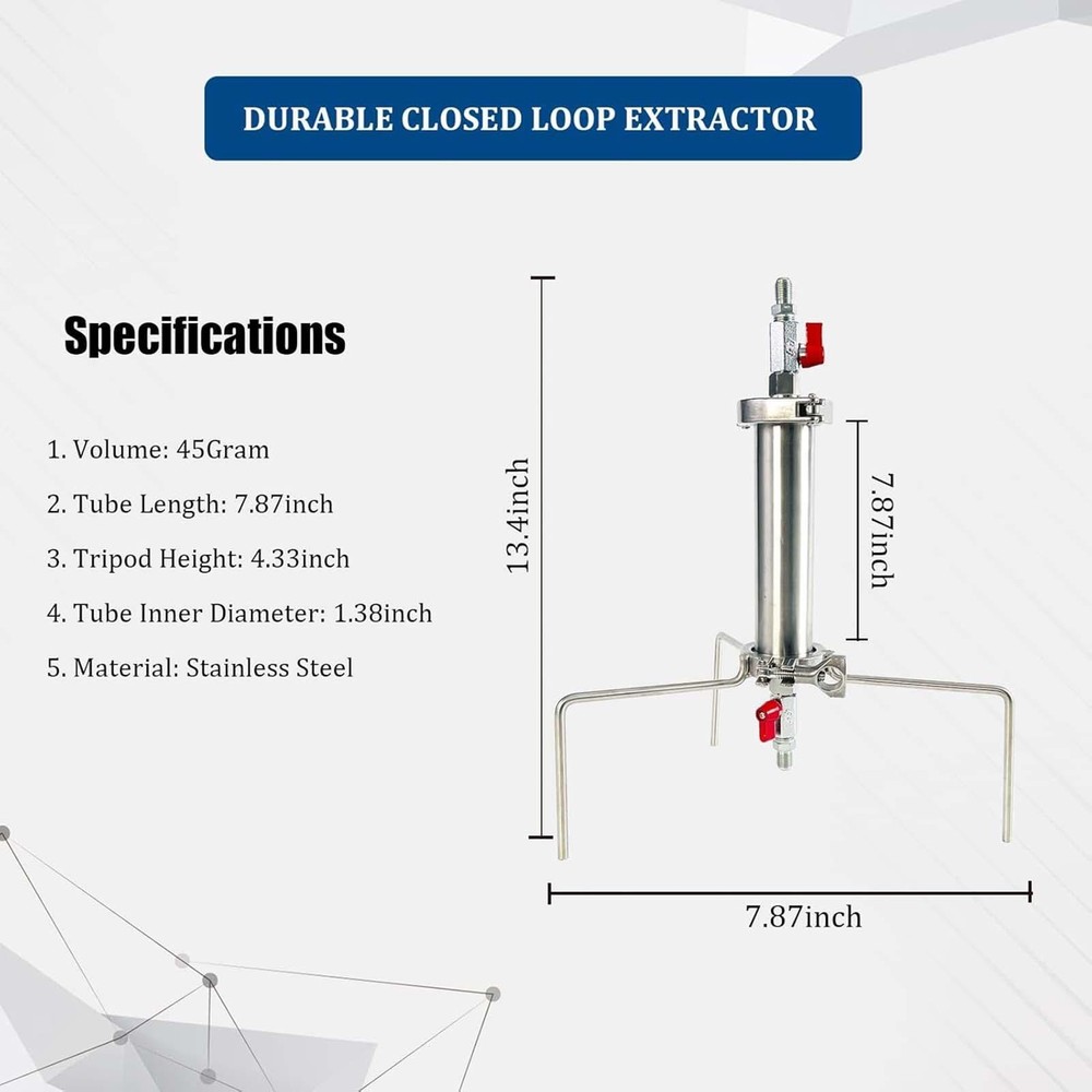 Closed Loop Extractor Extracting from Plant Leaves Rustproof Valve Extraction