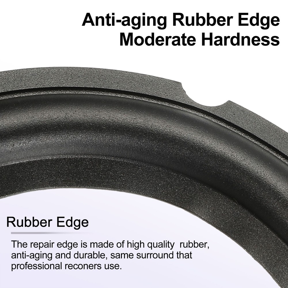 Black 5 Inch Rubber Notch Speaker Edge Surround Ring