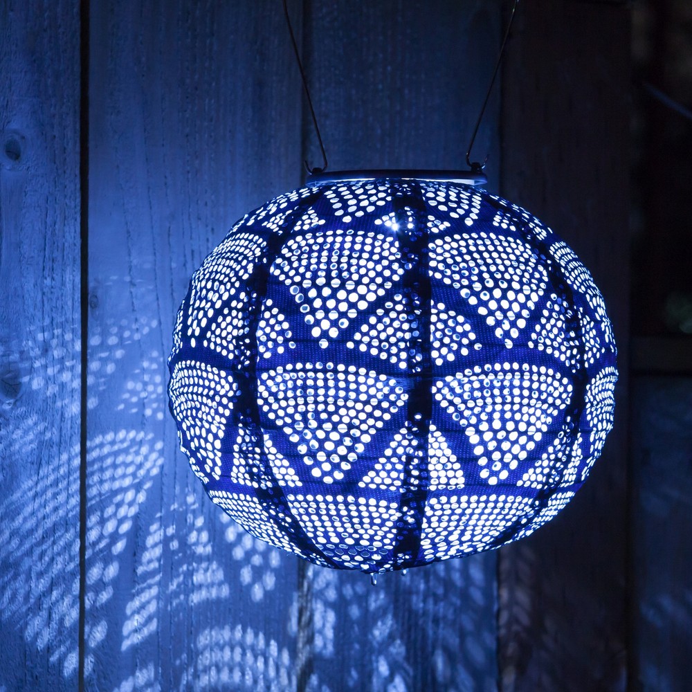 Allsop Solar Lantern - Metallic Blue 8"