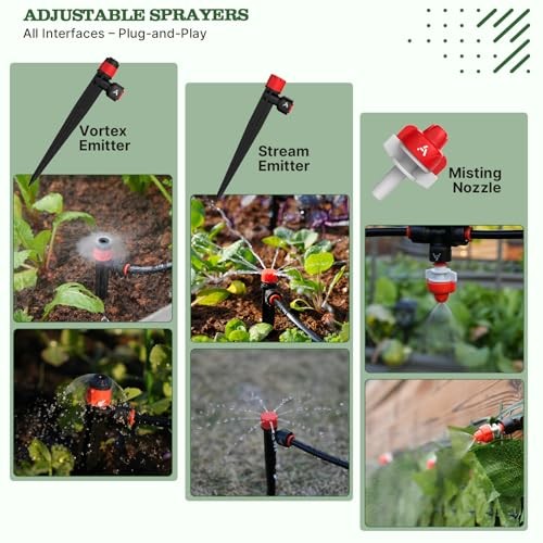 100FT Drip Irrigation Kit, All-in-One Quick-Connect System 100FT Complete Kit