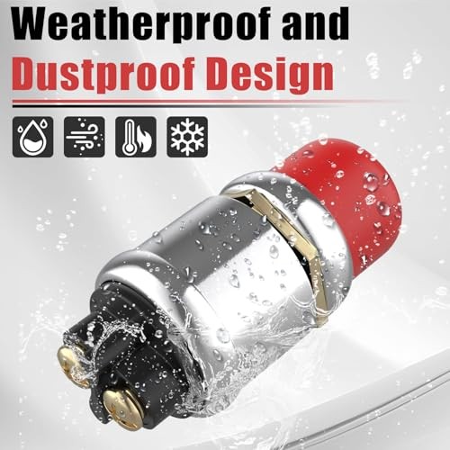 2 PCS Push Button Starter Switch 12V 50A, Waterproof Momentary Start red-2