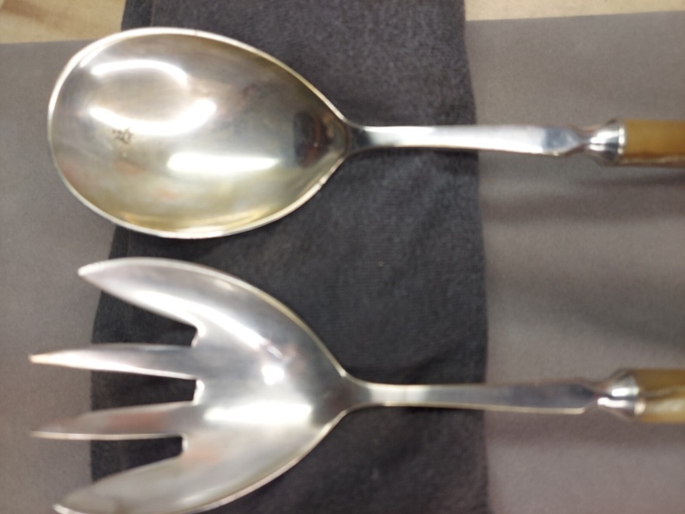 VINTAGE Fire Bird Phoenix Salad Spoon and Fork Serving Set