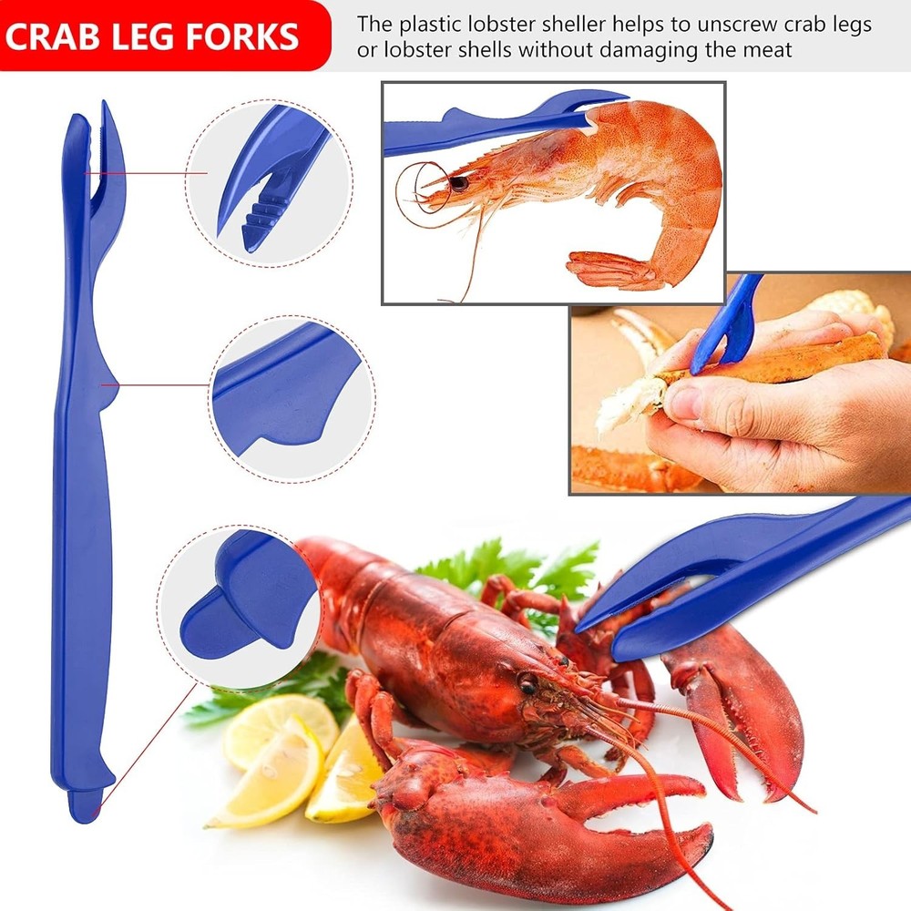 Set Includes 2 Crab Crackers 2 Seafood Fork 2 Lobster Crackers 2 Seafood Scis...