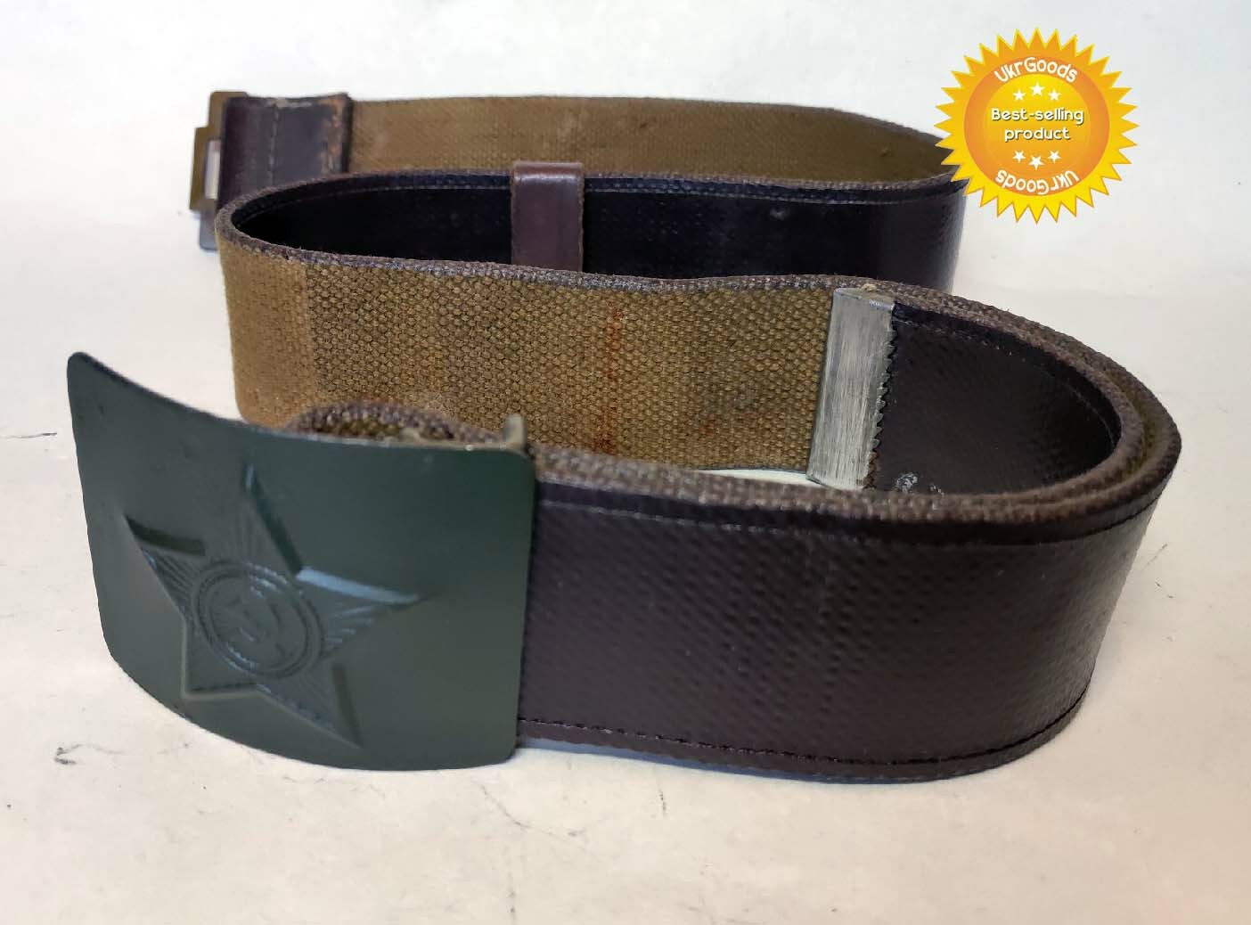 Uniform Belt Buckle Brown Size-2 Original Dated Soviet USSR Army 45"/116 cm Used