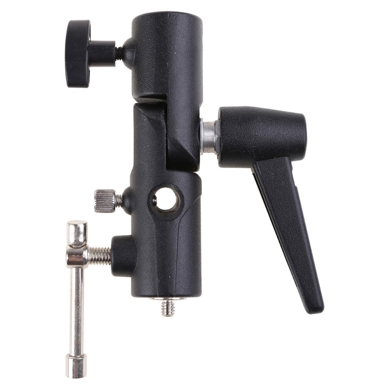 Flash Bracket H-Type Holder Adapter Light Stand Swivel Mount Umbrella Softbox