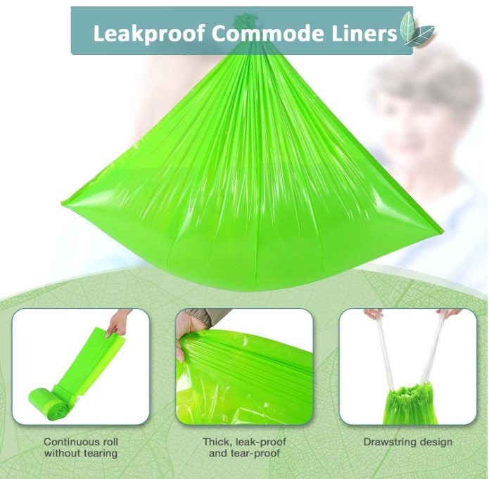 Commode Liners for Bedside Commode Vanilla Scented 100pcs Disposable Bags Univer