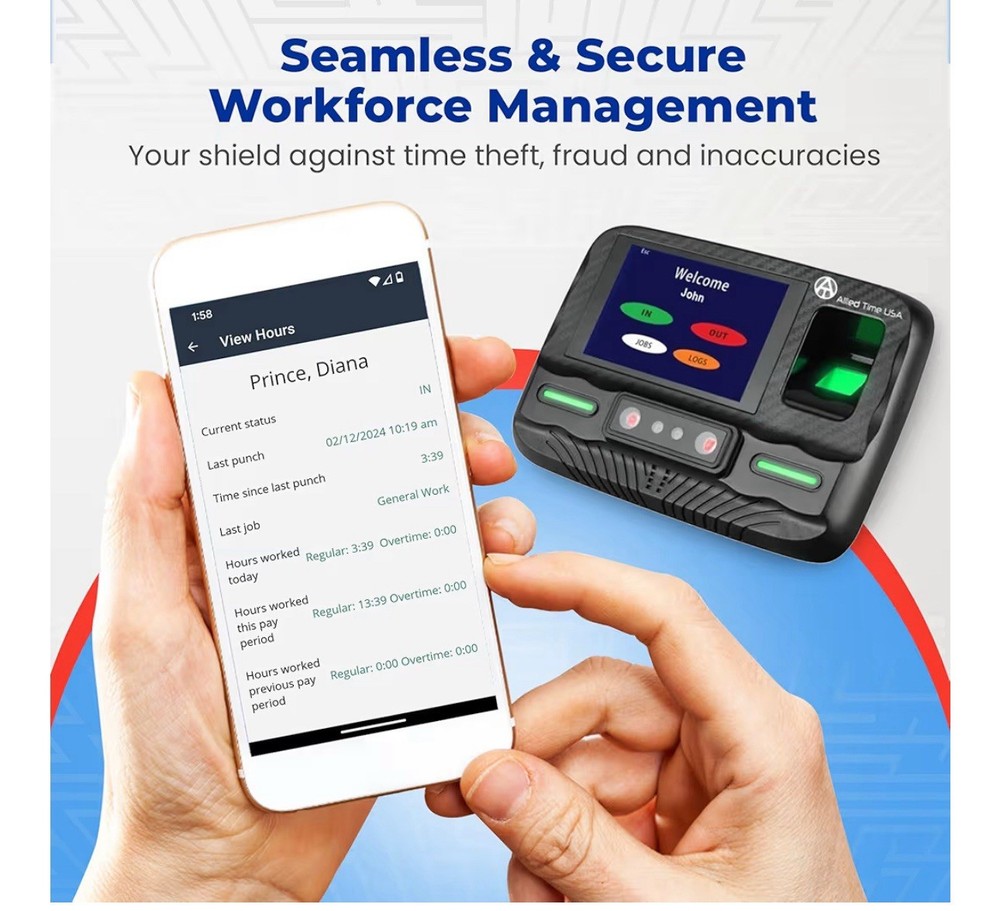 Biometric Time Clock for Employees Attendance - Subscription Clock in Machine