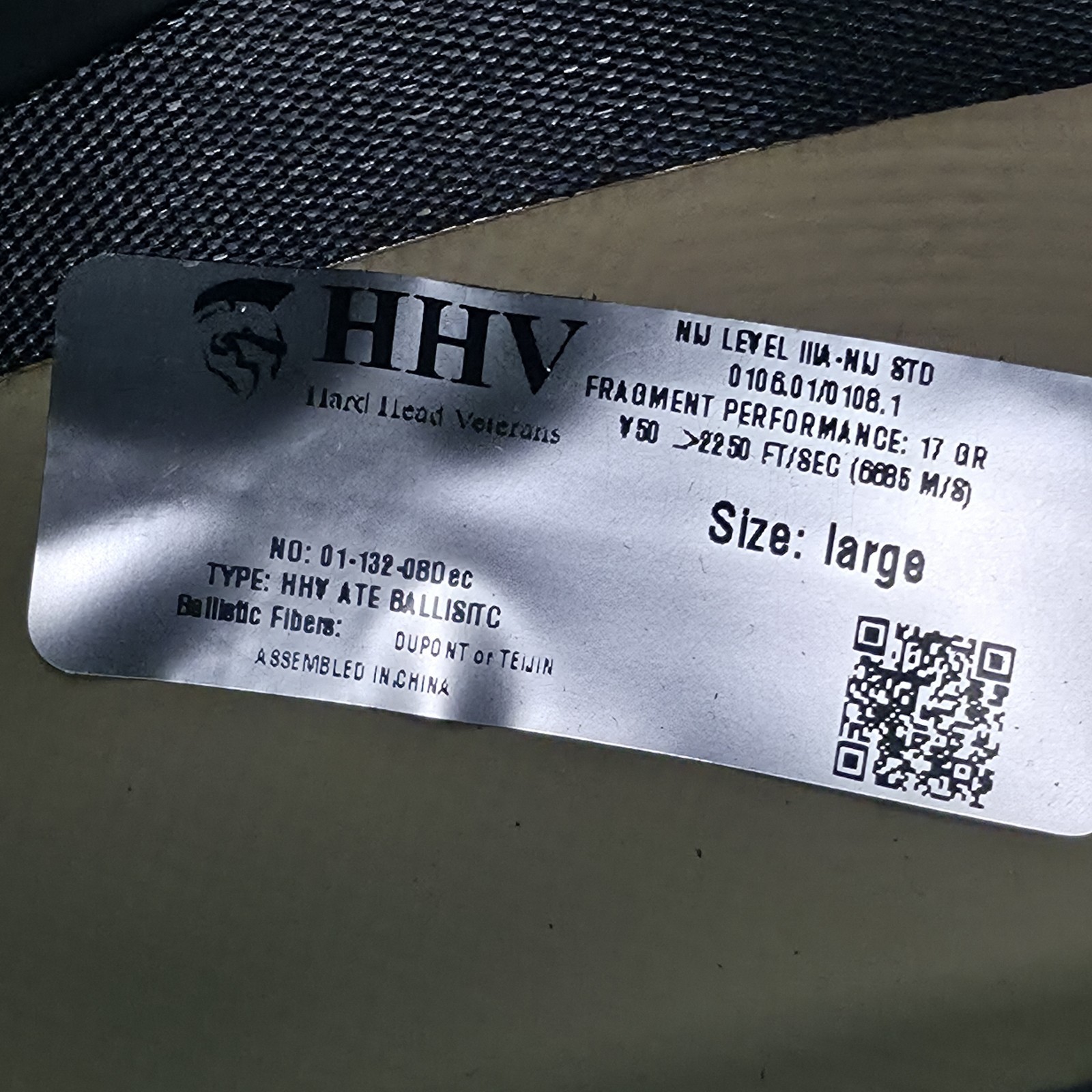 Hard Head Veterans HHV ATE Tactical Military Helmet Large Coyote w/Mount/Cover