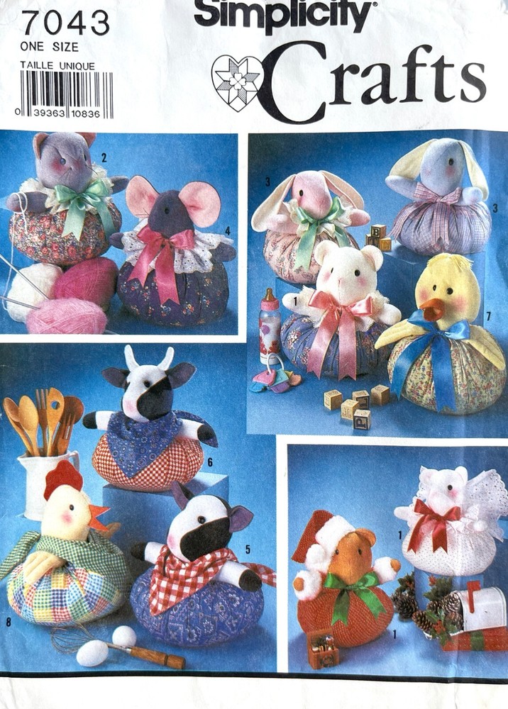 1990's Simplicity Puffy Animals Pattern 7043 UNCUT