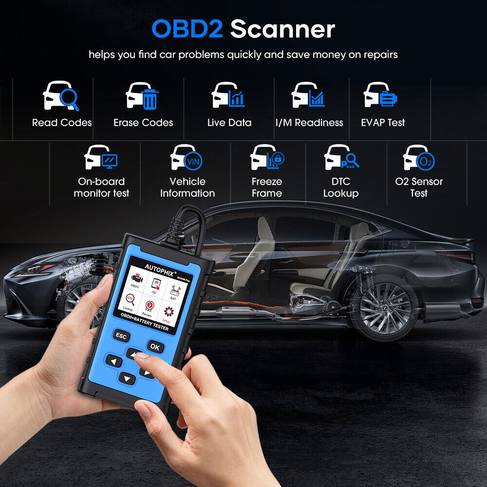 OBD2 Scanner Battery Load Tester Battery Analyzer 12V Car Engine Code Reader US