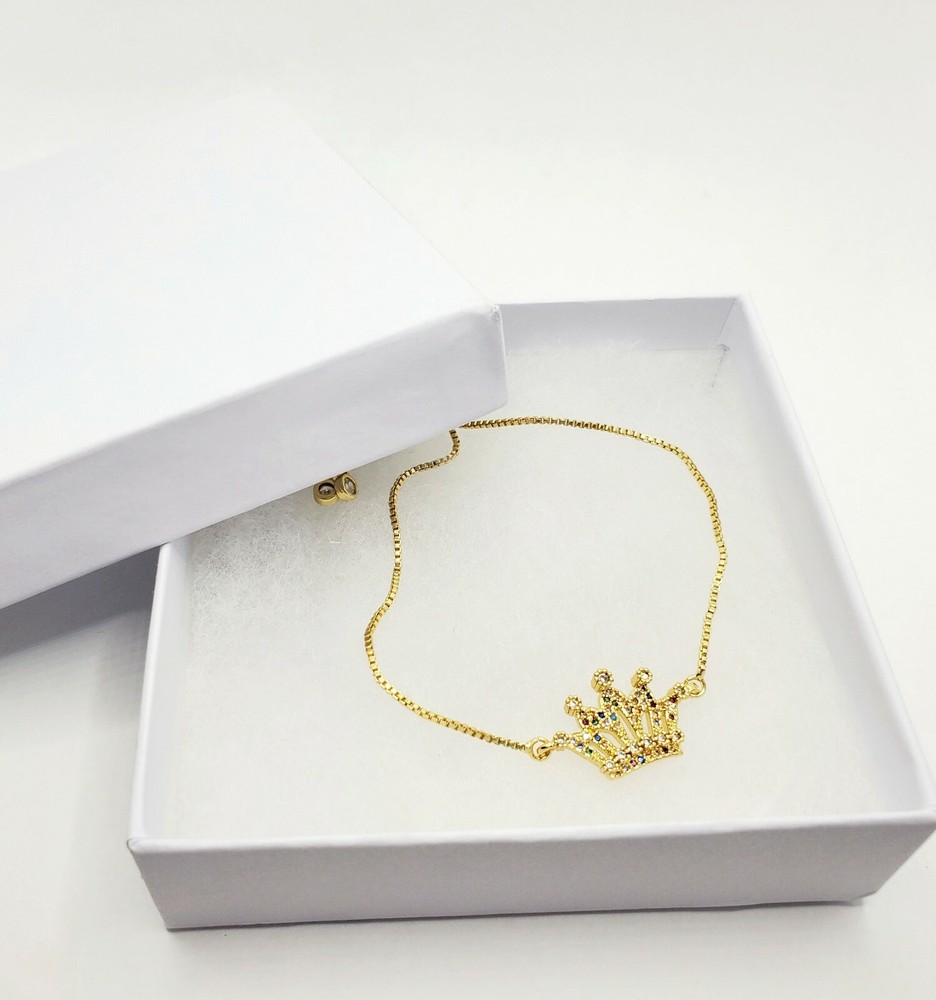 Hand Crafted Brass Adjustable Slider Crown Bracelet