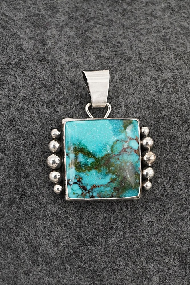 Turquoise & Sterling Silver Pendant - Eugene Gruber
