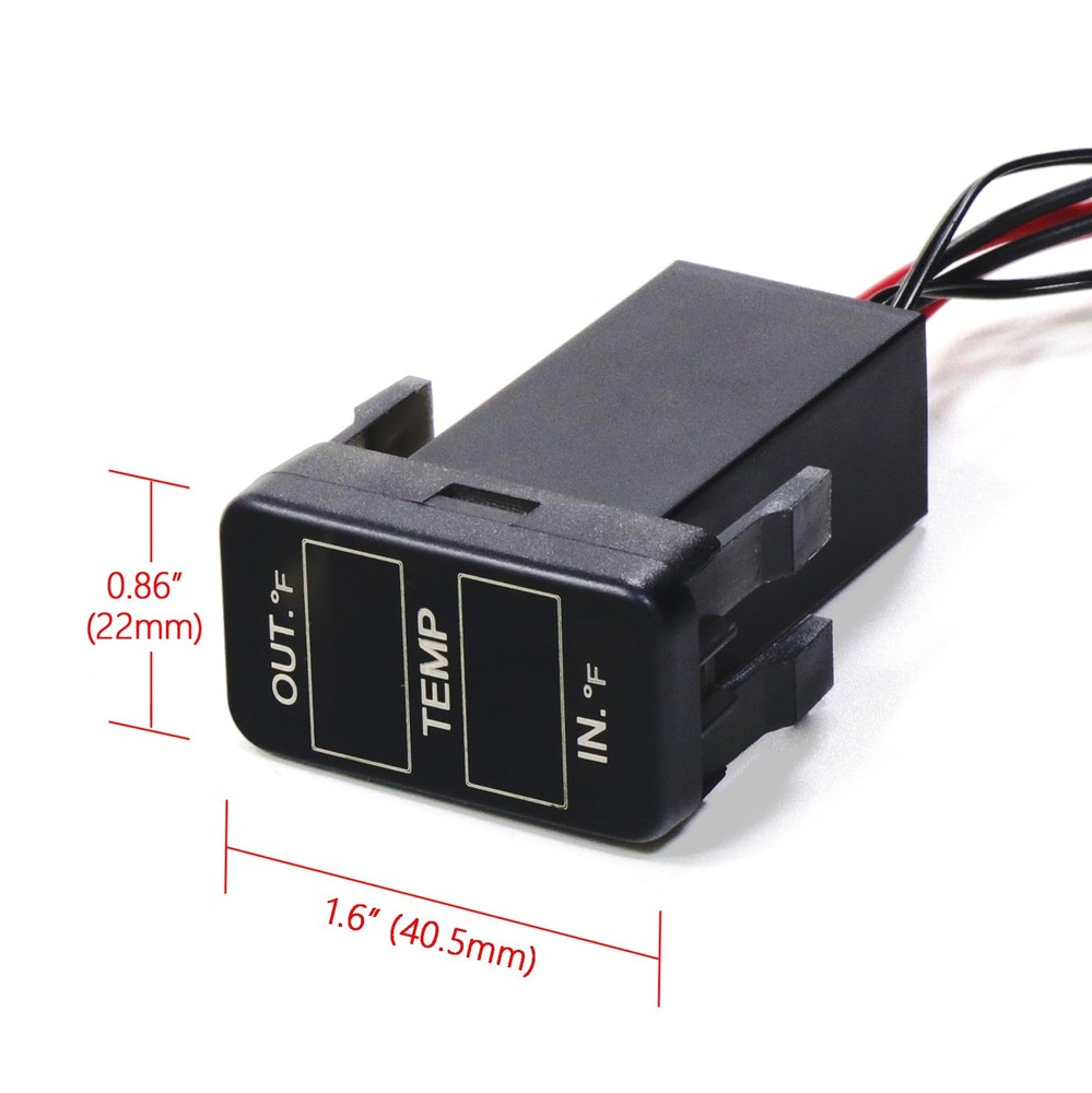 Car Internal and External Temperature Fahrenheit (Type B), Black