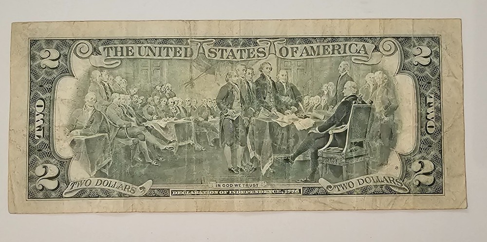 1995 $ 2 BILL INSUFFICIENT INKING ERROR