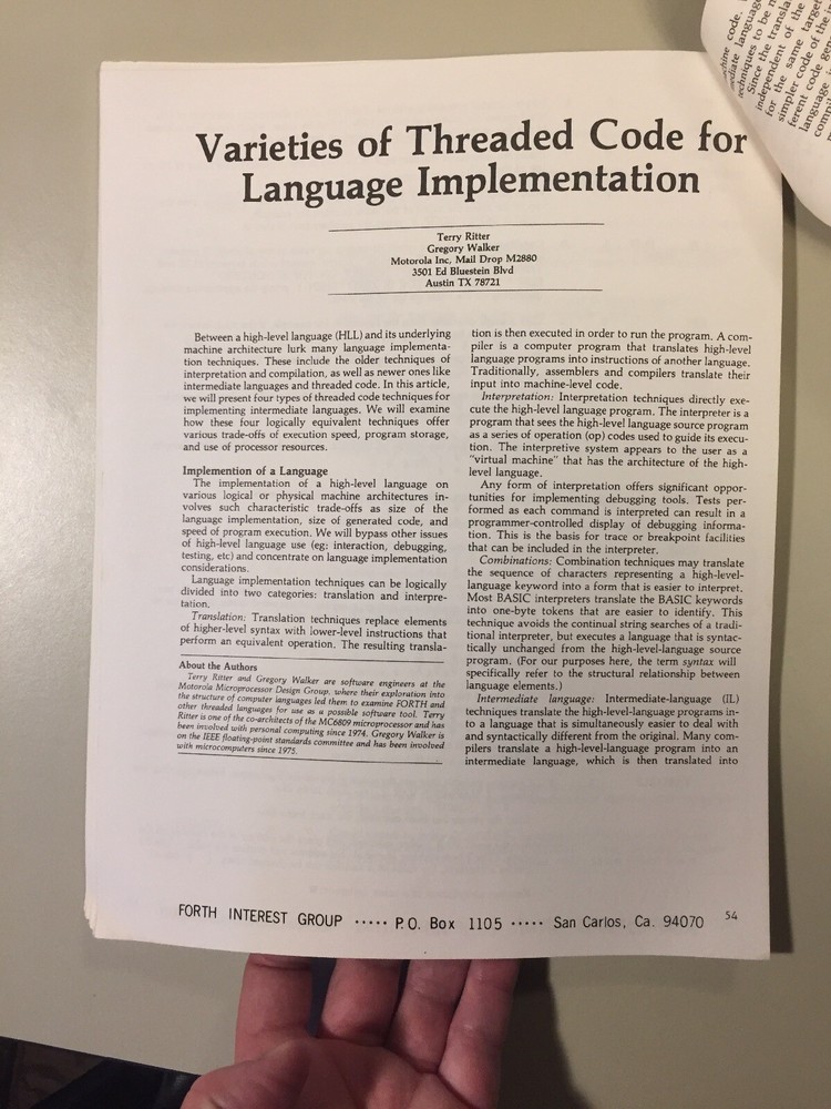 Vintage 1980 Forth Interest Group BYTE Magazine Forth Language Reprints