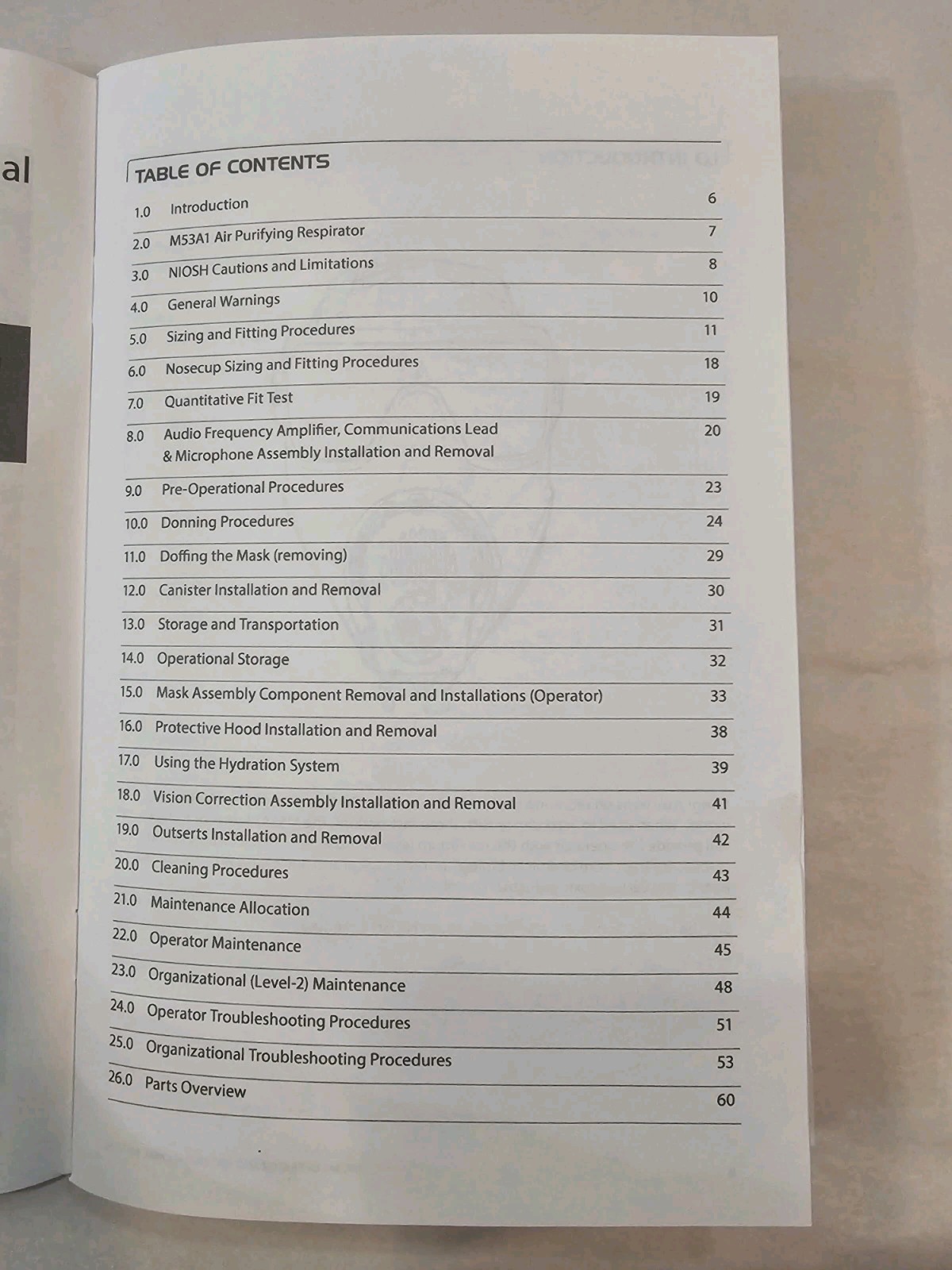 AVON FM53 Operator Card, Waterproof Bag, Operators Manual NEW