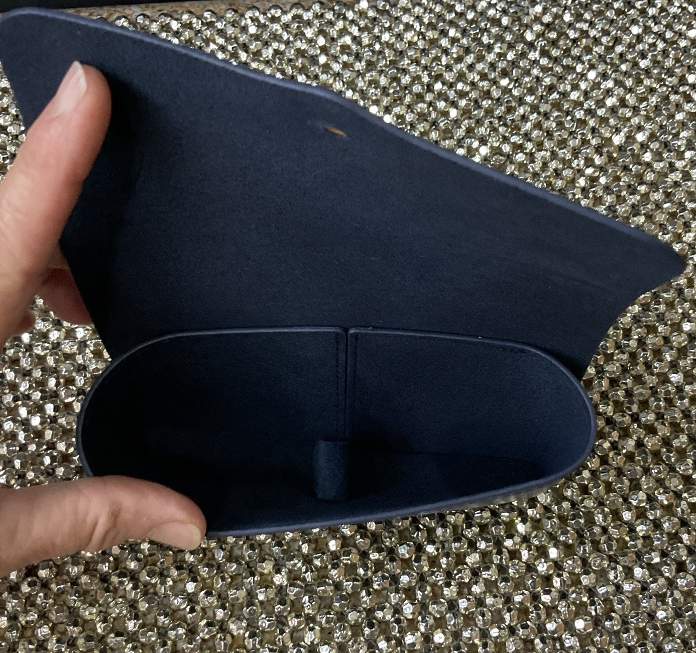 Ralph Lauren Semi-Hard Shell Eye-Sunglasses Case w/Cleaning Cloth/Navy Blue