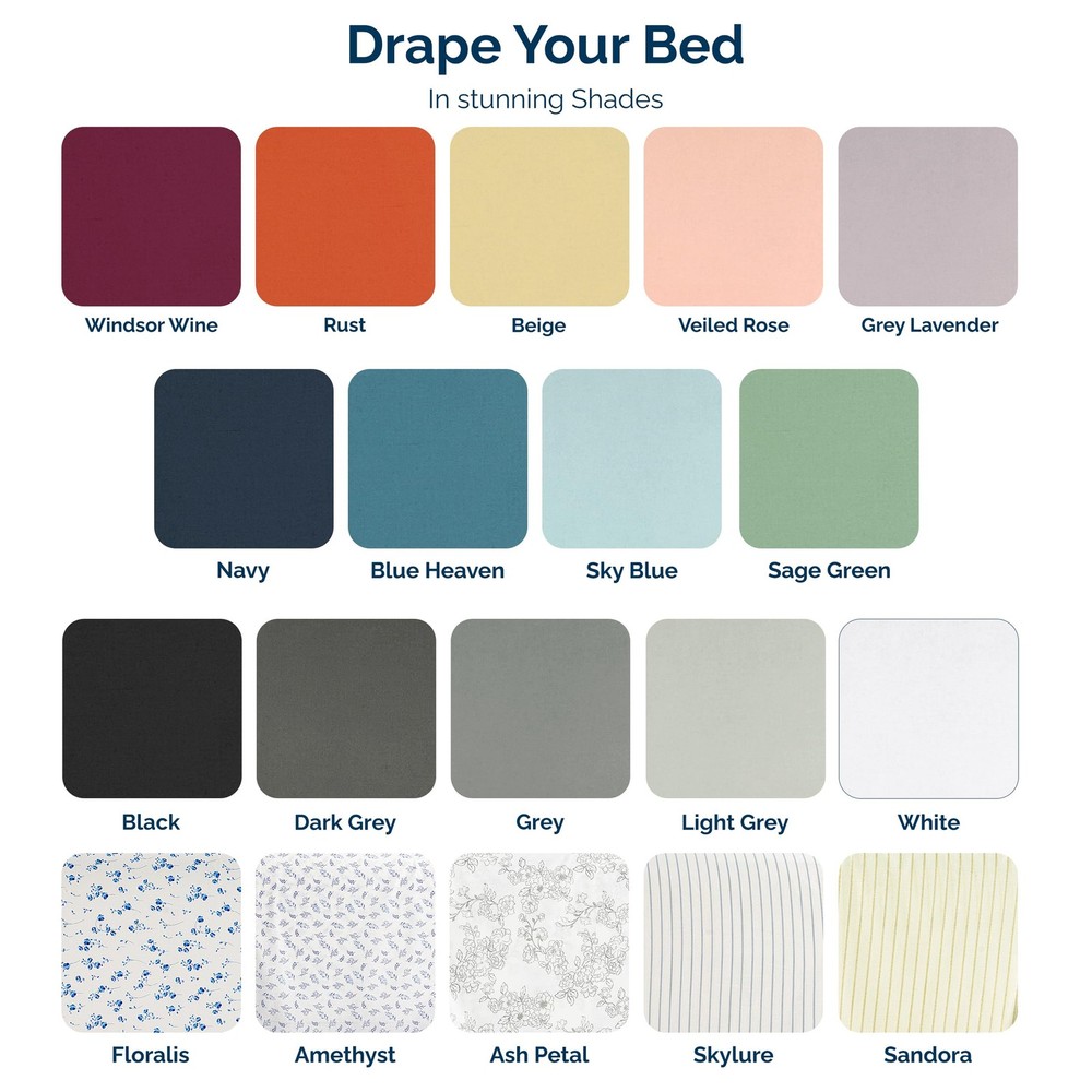 100% Cotton Split King Size Sheets Set – 7 Piece Crisp Percale Split King Siz...