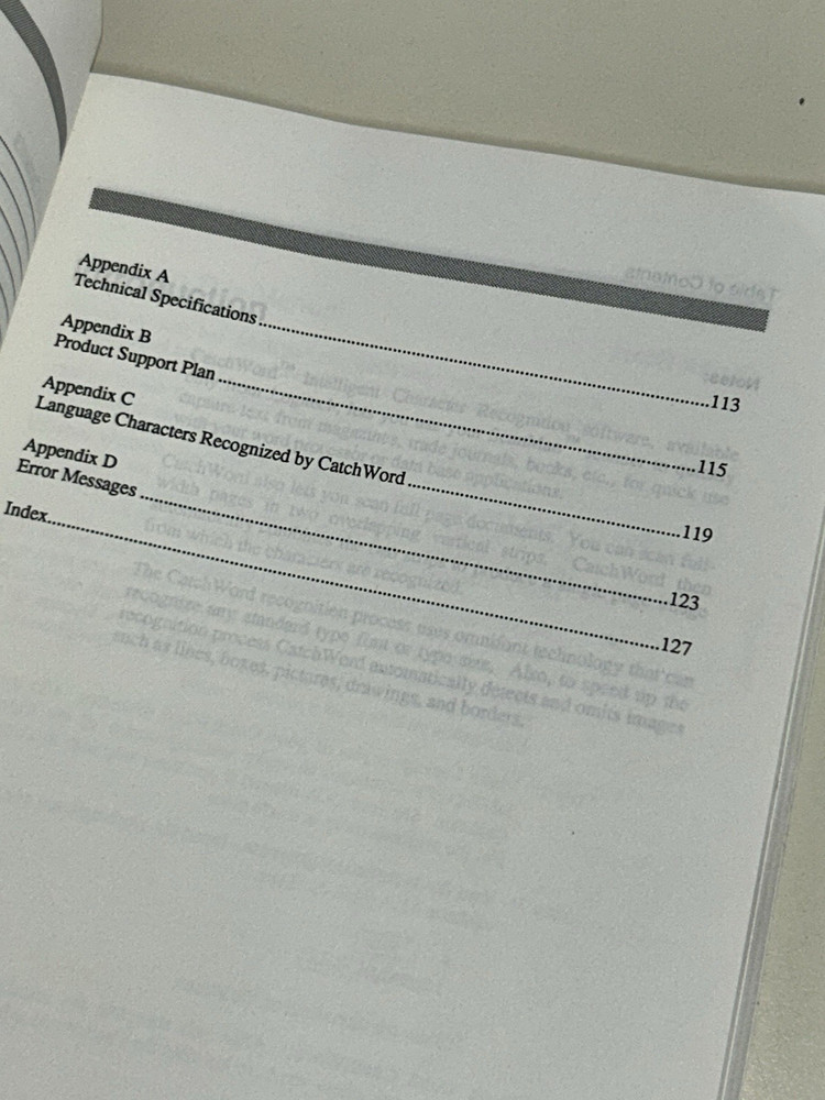 Logitech Software Catchword Intelligent OCR DOS Ver User's Guide MANUAL ONLY