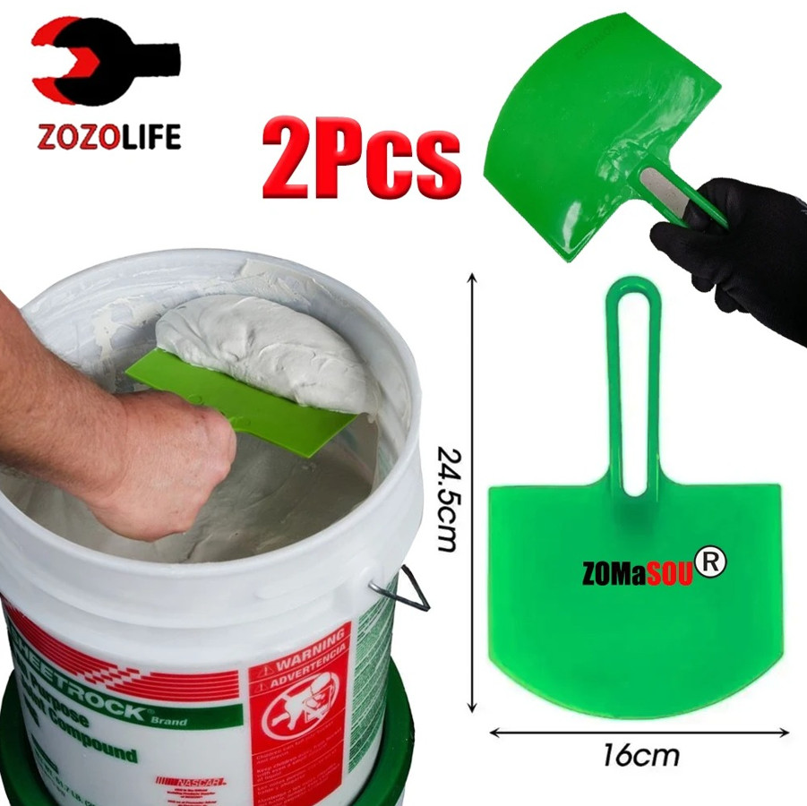 2pcs Curved Plastic Putty Knife Set Flexible Scraper Tools for Paint & Drywall
