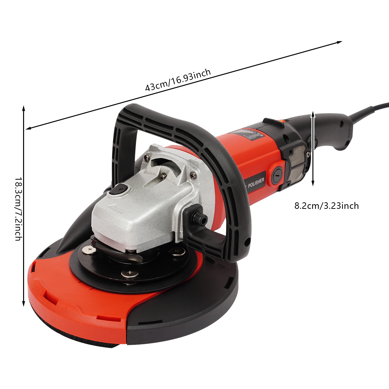 Handhold Concrete Grinder Adjustable Grinding Machine with Dust Extraction Port